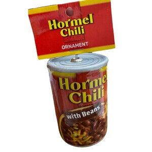 Hormel Chili With Beans Can Decoupage Ornament Ruz - New